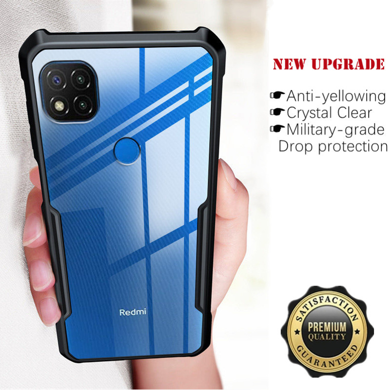 สําหรับ Xiaomi Redmi 9C M2006C3MG M2006C3MT บาง อะคริลิคใส เคสด้านหลัง พร้อมมุมเสริม นิ่ม TPU กันชน กรอบ