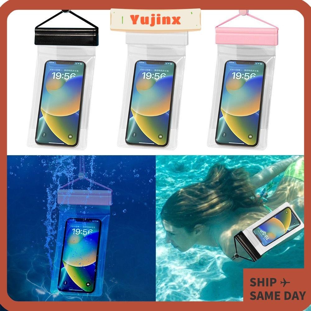 Yujinx กระเป๋าใส่โทรศัพท์มือถือ หน้าจอสัมผัส ขนาด 7.0 นิ้ว กันน้ํา แบบพกพา พร้อมสายคล้อง สีโปร่งใส สําหรับว่ายน้ํา ดําน้ํา