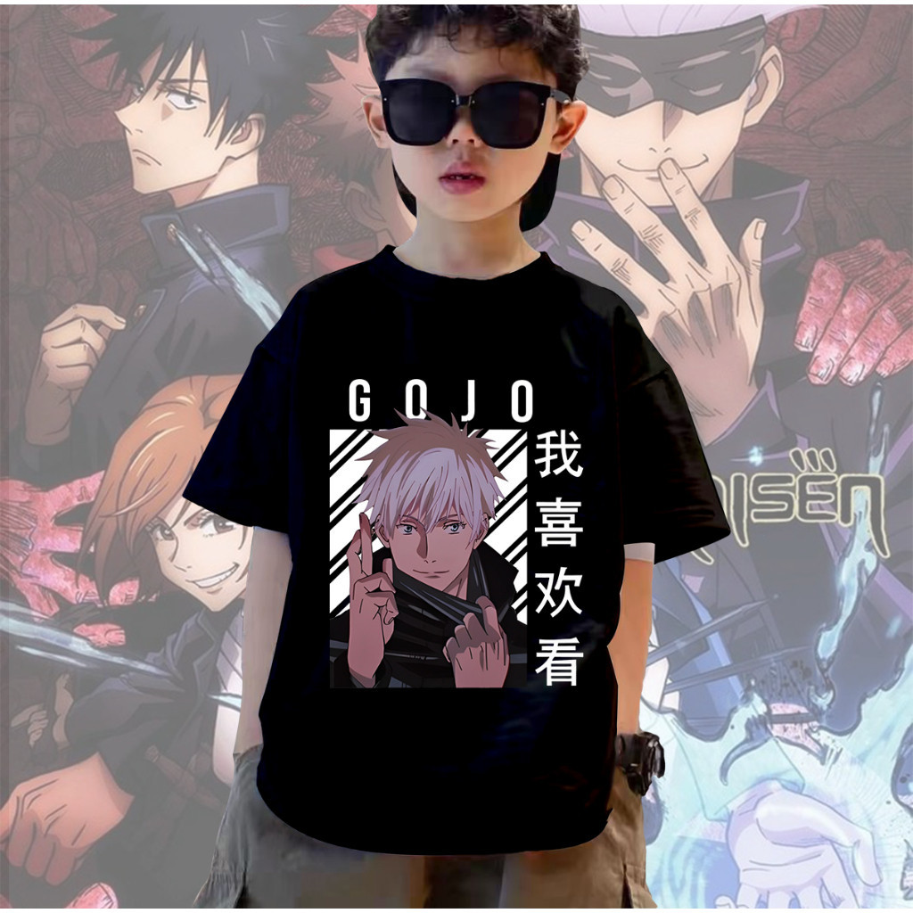 พร้อมส่ง เสื้อ Jujutsu Kaisen Cotton Gojo Satoru เสื้อยืดเด็ก ผ้าฝ้าย 100%