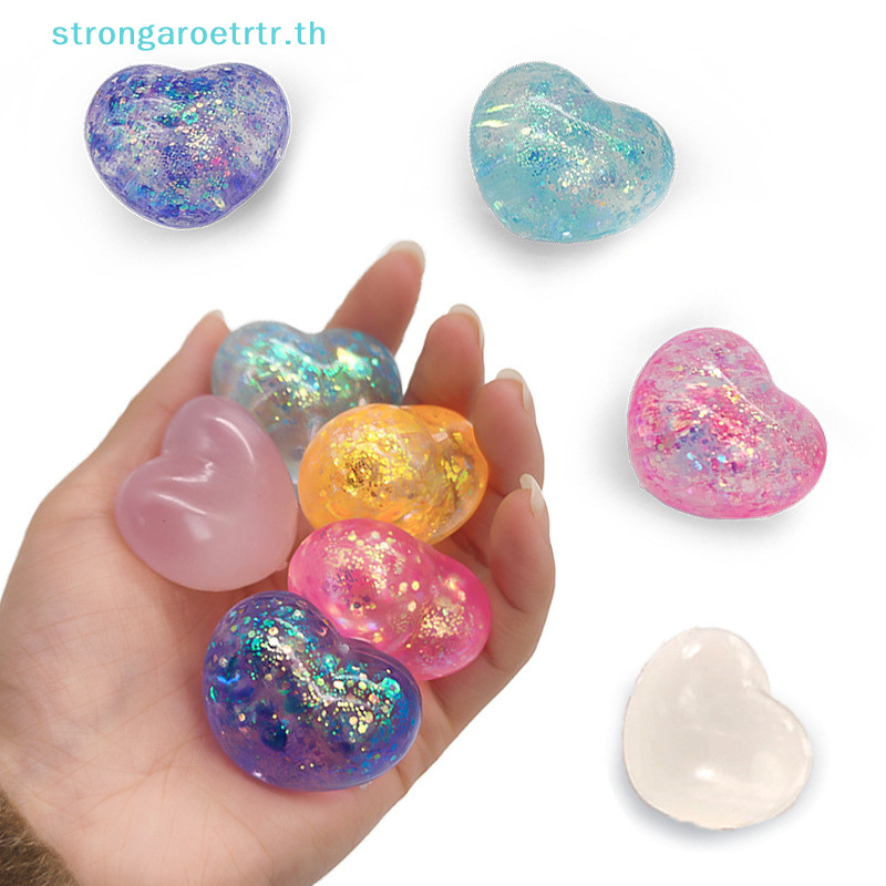 Strongaroetrtr 1 PC เปลี่ยนสีหัวใจบีบ Love ของเล่นนวดคลายเครียด ของเล่นเด็ก ของขวัญ TH