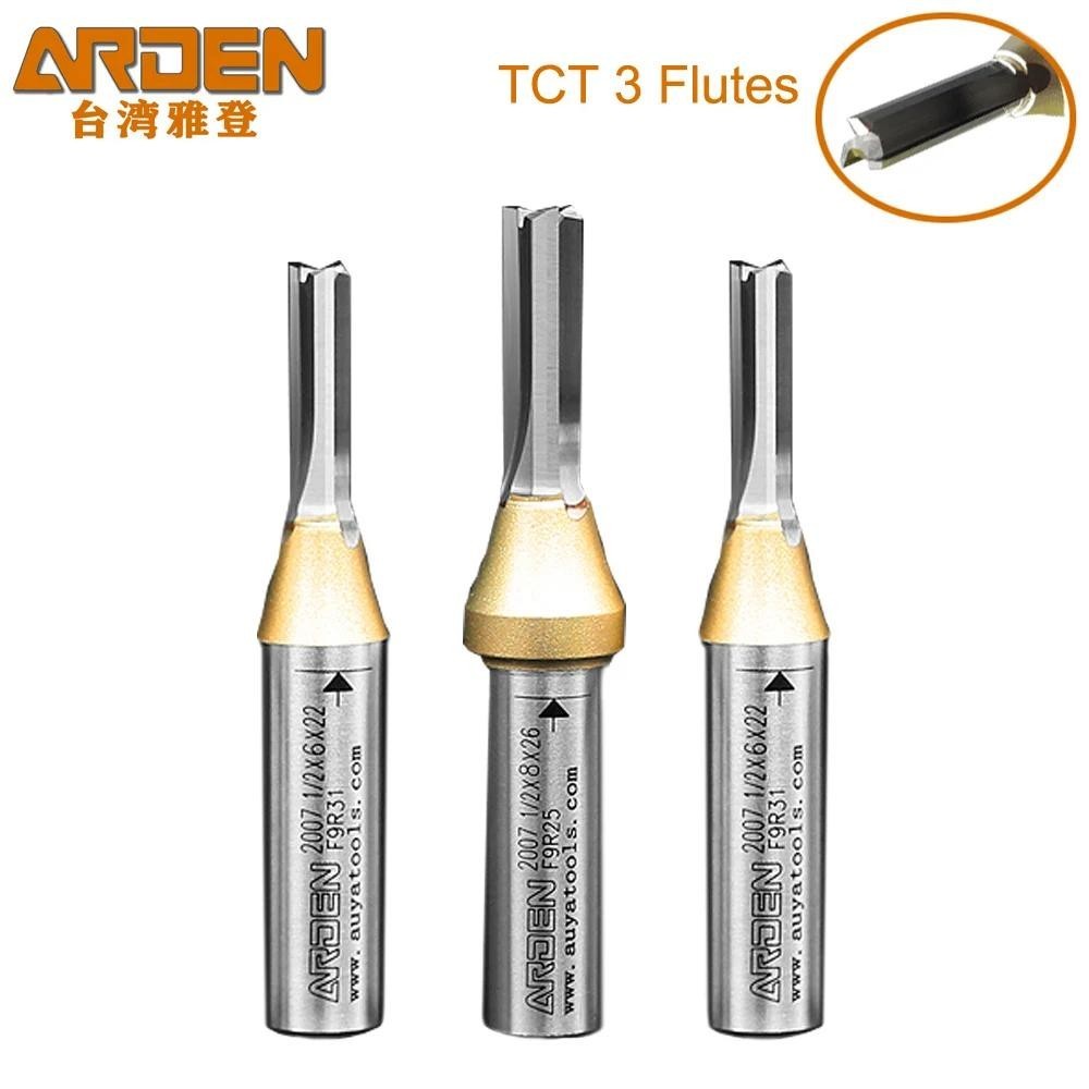 Arden TCT 3 ขลุ ่ ยตรงมัลติฟังก ์ ชั ่ นตัดเราเตอร ์ บิตเจาะตัดแกะสลักไม ้ MDF งานไม ้