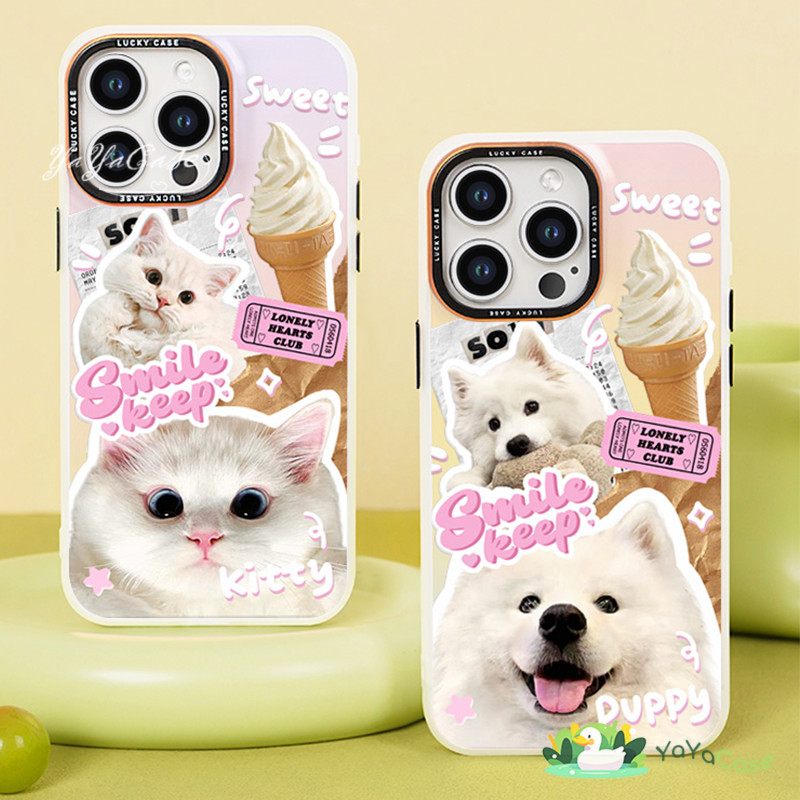 สำหรับ iPhone11 13 CASE For เคสไอโฟน15 14 12 Pro Max X XR XS MAX 7 8 14 15 Plus Cute Puppy เคธี ขั้นสูง สะท้อนแสง เคส