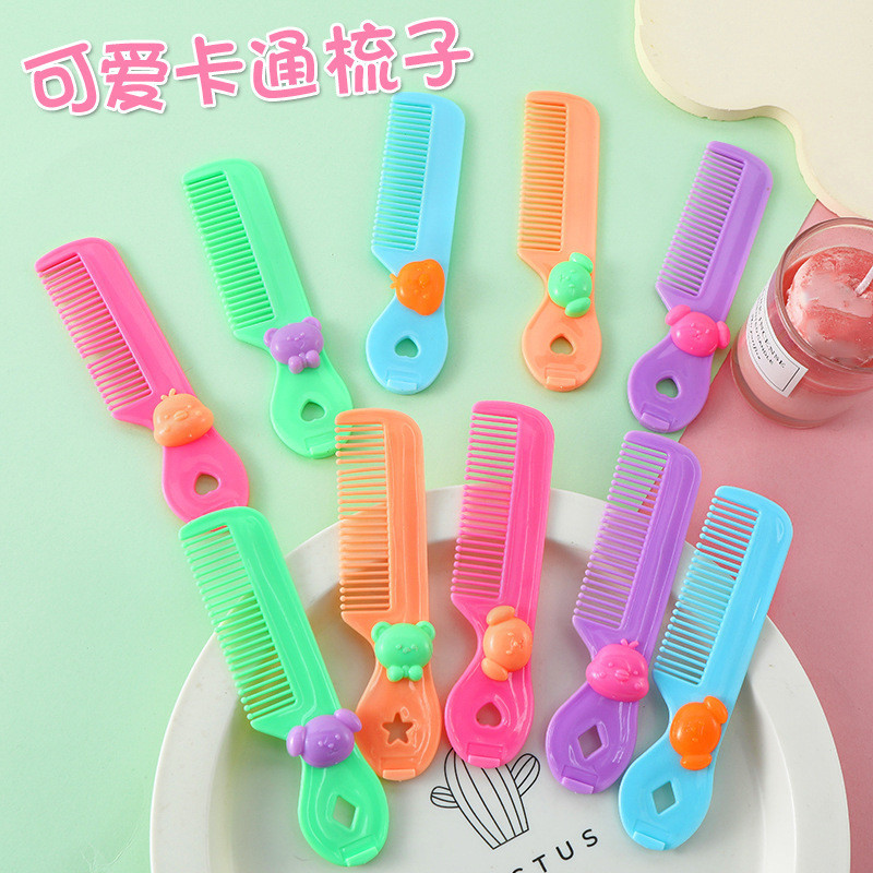 เด ็ กน ่ ารักมินิหวีขนาดเล ็ กการ ์ ตูนแบบพกพาแบบพกพาBangsหักผมรอบฟันหวีสาวน ้ อยผมหวี