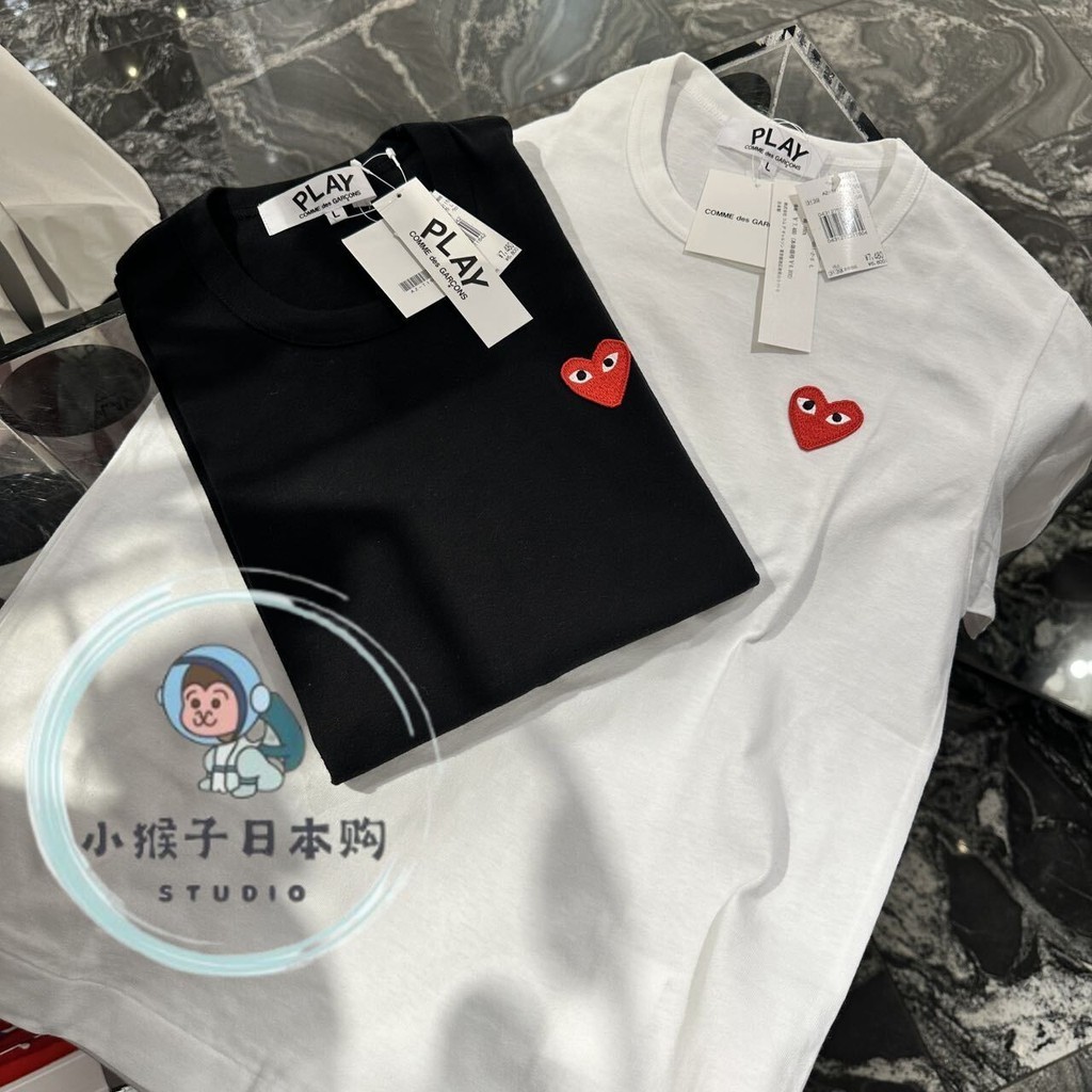 Play Classic Red Heart เสื ้ อยืดแขนสั ้ นผ ้ าฝ ้ าย 100 % สําหรับผู ้ ชายและผู ้ หญิง