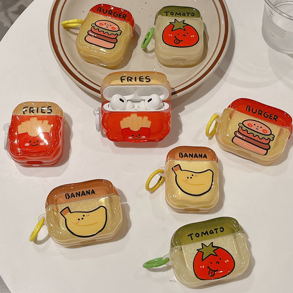 Tomato Burger Fries สําหรับหูฟัง Creative สําหรับ AirPods 1 2 3 การ ์ ตูนซิลิโคนสําหรับ AirPods Pro 2nd กรณีแหวน