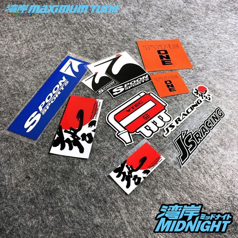 Spoon JS RACING สติ๊กเกอร์แต่งรถ HONDA หัวรถจักรรถสติกเกอร์ตัวถังดัดแปลงสติกเกอร์ที่ไม่ซ้ํากัน HONDA Queen สติ๊กเกอร์สะท้อนแสงดัดแปลงเหมาะสําหรับ Fit GK5 Civic