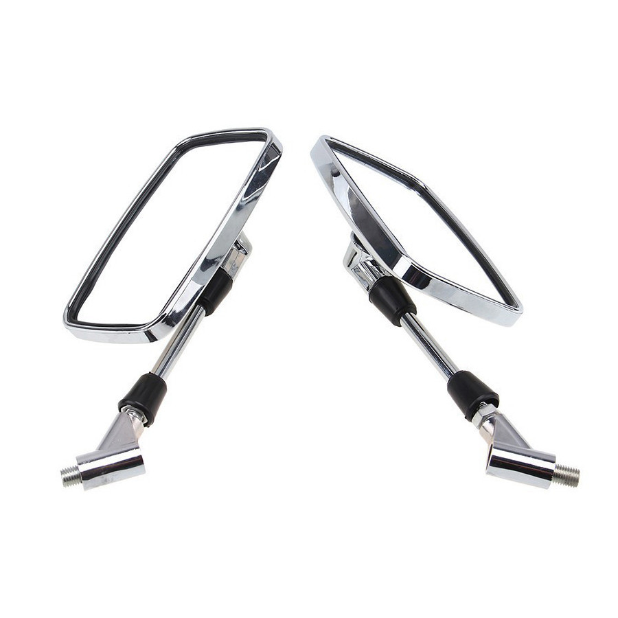 VS Chrome Rearview Mirror Motorcycle Accessories 10mm Universal Rectangle Bike Electric Scooter Side