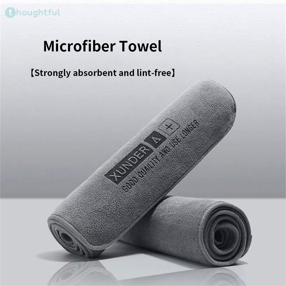 High-end Microfiber Auto Wash Towel ผ้าเช็ดรถแห้ง Hemming Car Care Cloth Detailing Car Wash Towel TH