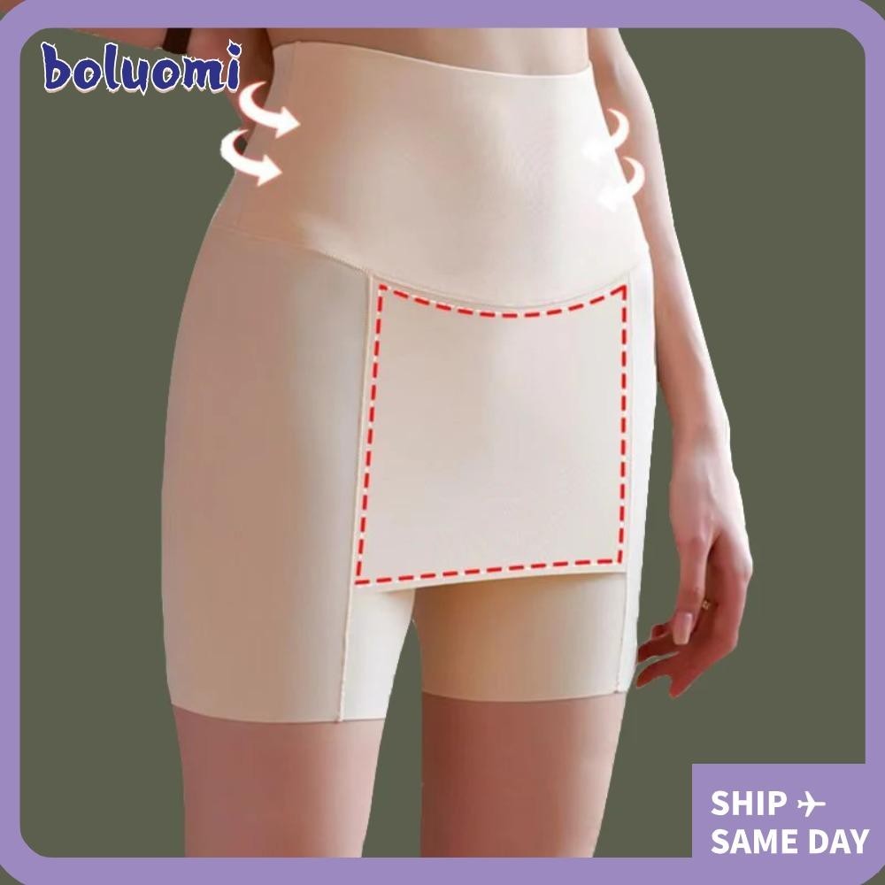Boloumi Shaping Shorts, กางเกงรัดรูปผ ้ าไหมน ้ ําแข ็ งไม ่ มีรอยต ่ อ , ป ้ องกันความอึดอัดกางเกงเอวสูงฤดูร ้ อน