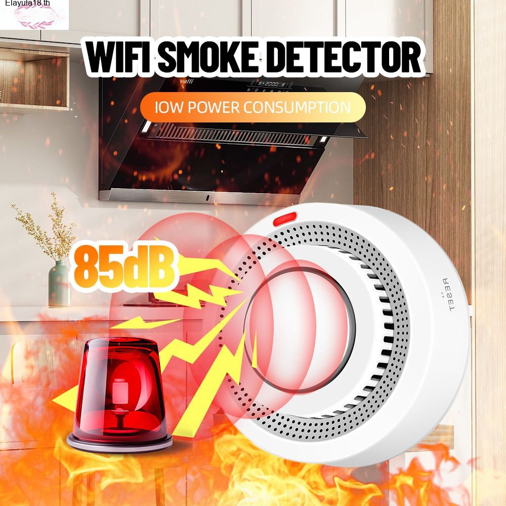 Tuya อัจฉริยะ Wifi/Zigbee Wireless Independent Smoke Alarm เซ ็ นเซอร ์ ไฟแบบพกพาสําหรับ Livebecool Home Safety Alarm System