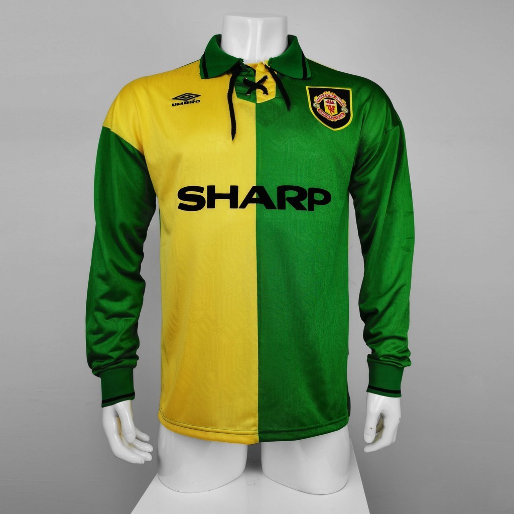 86-88 92 94 96 98 99MU Man Utd แขนยาว Retro Soccer Jersey ฟุตบอล
