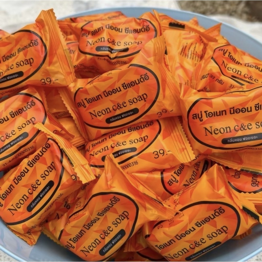 Neon C&E Soap สบู่นีออน C&E  ใช้ได้ทั้งผิวหน้าและผิวตัว ขนาด 37 กรัม (10ก้อน)