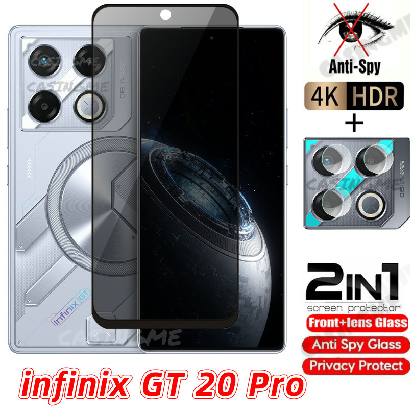 Infinix GT 20 Pro 2024 กระจกนิรภัยส่วนตัว Anti-Spy คลุมทั้งหมดปกป้องหน้าจอ Anti Peek ฟิล์มความเป็นส่
