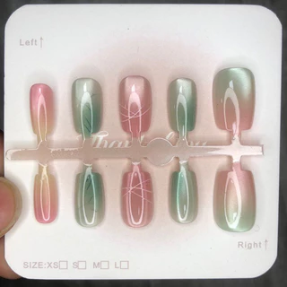 เล ็ บปลอมตาแมว 10 ชิ ้ น มีลวดลายและสไตล ์ หลากหลาย