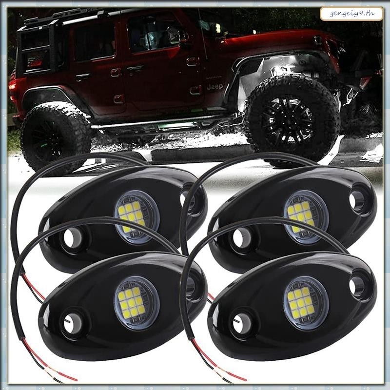 [ZBM] 4 ชิ้น 9LED Super Bright Rock Light ชุด LED กันน้ํา LED Neon Underglow Light สําหรับ Off Road รถบรรทุกเรือ