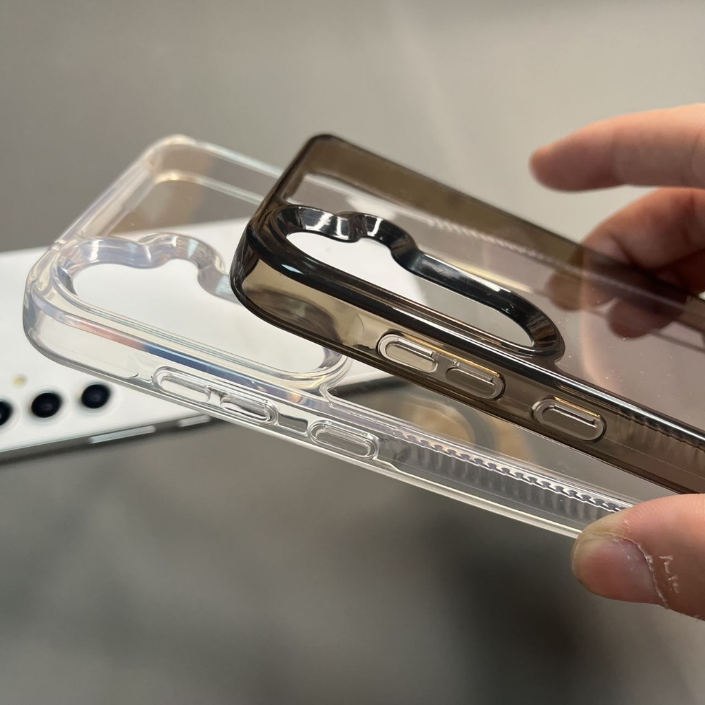 SAMSUNG อะคริลิคใสเคสโทรศัพท์สําหรับsamsung A52 A55 A35 A54 A53 A52 A05 A05S A12 A13 A14 A15 A22 A23 A24 A25 A32 A34 A73 A04E S24 S23 กันกระแทกสีดําเคสโทรศัพท์