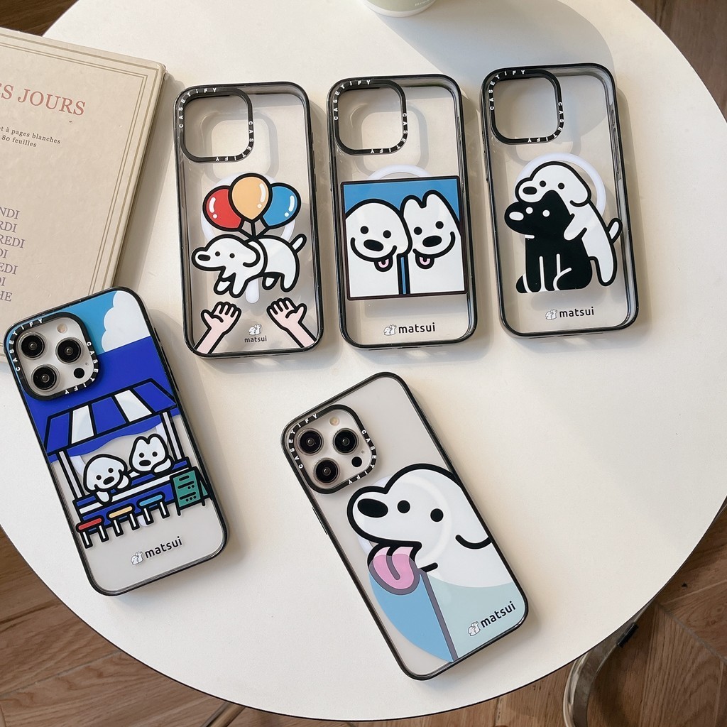 Matsui Dog Casetify Impact 2.0 เคสโทรศัพท์แม่เหล็กสําหรับiPhone 16 15 14 13 12 Pro Max, Clear Hard