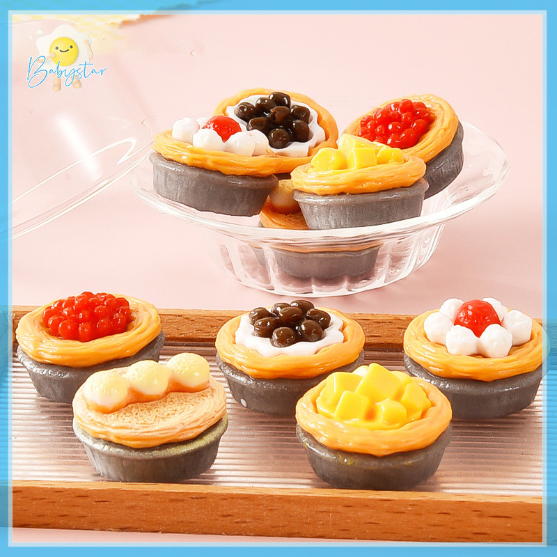 Itht> 1 ชุด 1:12 Dollhouse Miniature Fruit Cake Egg Tart ขนมปังขนมชุดอาหารห้องครัวของเล่นตุ๊กตา House Accessories ใหม่