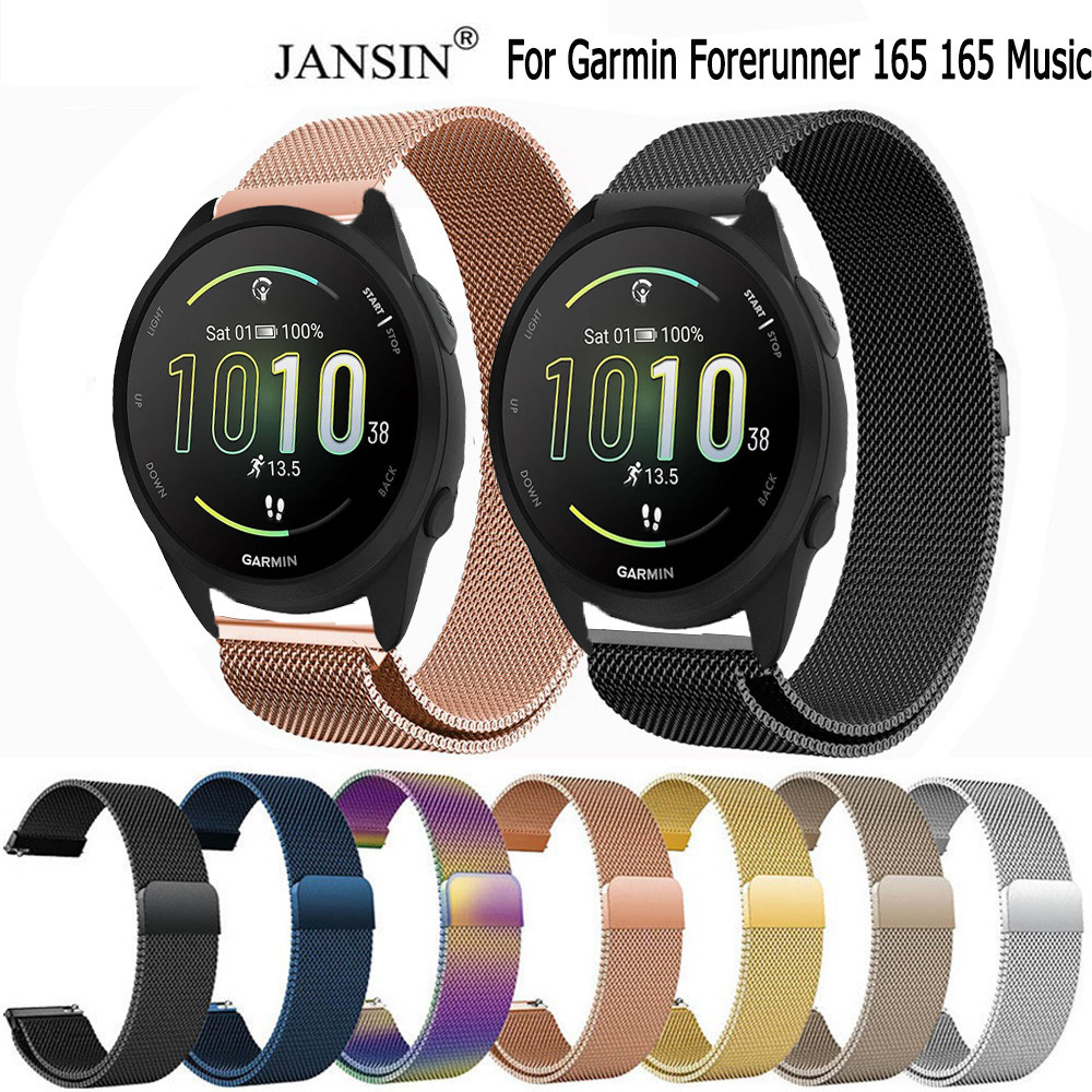 สาย Garmin Forerunner 165 165 Music magnetic loop สายนาฬิกาข้อมือ สเตนเลส สำหรับ สมาร์ทวอทช์ มี
