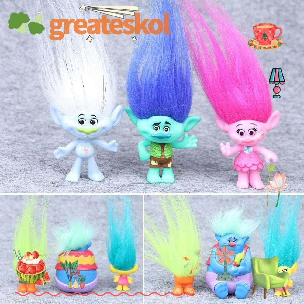 Greateskol 6 ชิ ้ นผมยาว Troll Doll, ตุ ๊ กตาผม DreamWorks ตุ ๊ กตา Plush, ของขวัญหลายสไตล ์ Magic Hair Elves ของเล ่ นเด ็ ก