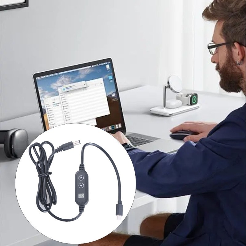 Ba Type C ถึง 5x2 5 มม. สายปรับแรงดันไฟฟ้าสําหรับเราเตอร์ลําโพงของเล่นกล้อง - รูปที่ 6