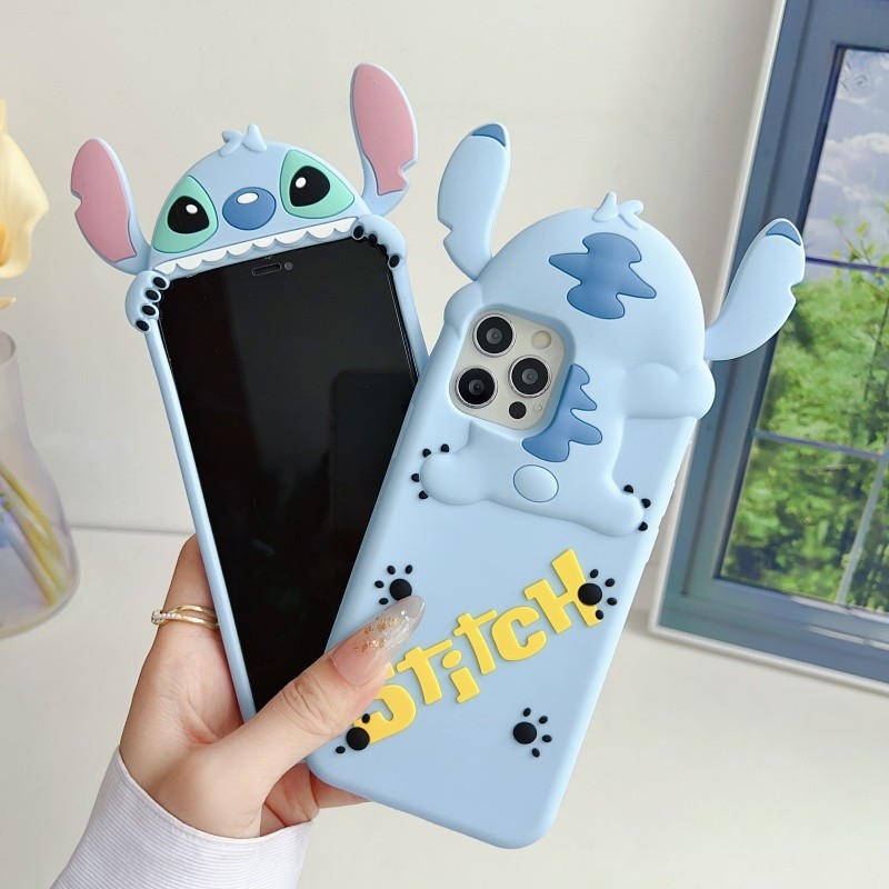 3d Puppy การ ์ ตูน Backview ซิลิโคนสําหรับ iPhone 11 12 13 14 15 Pro Max ปลอกซิลิโคนสีฟ ้ านุ ่ ม