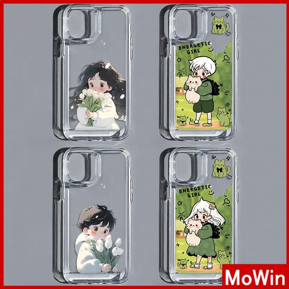 Mowin - สำหรับ iPhone 15 Pro Max เคสใส TPU ปุ่มชุบไฟฟ้าอ่อนป้องกันกล้องกันกระแทก สีสันสดใสและน่ารัก เข้ากันได้กับ iPhone 14 13 12 11 XS XR 7Plus 8 Plus