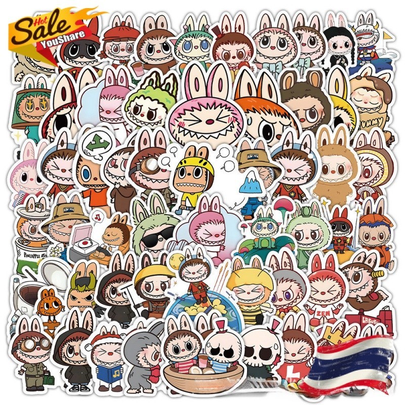 53Pcs LABUBU Sticker สติกเกอร์ลาบูบู้ โทรศัพท์มือถือ คอมพิวเตอร์ กระเป๋านักเรียน ถ้วยน้ำ สติ๊กเกอร์