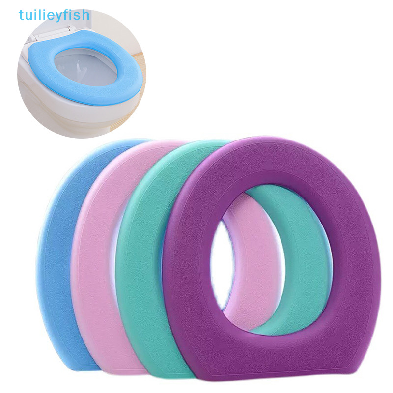 tuilieyfish Waterpoof นุ่มที่นั่งชักโครกห้องน้ําล้างทําความสะอาดได้ Closestool Mat Pad O-shape IH