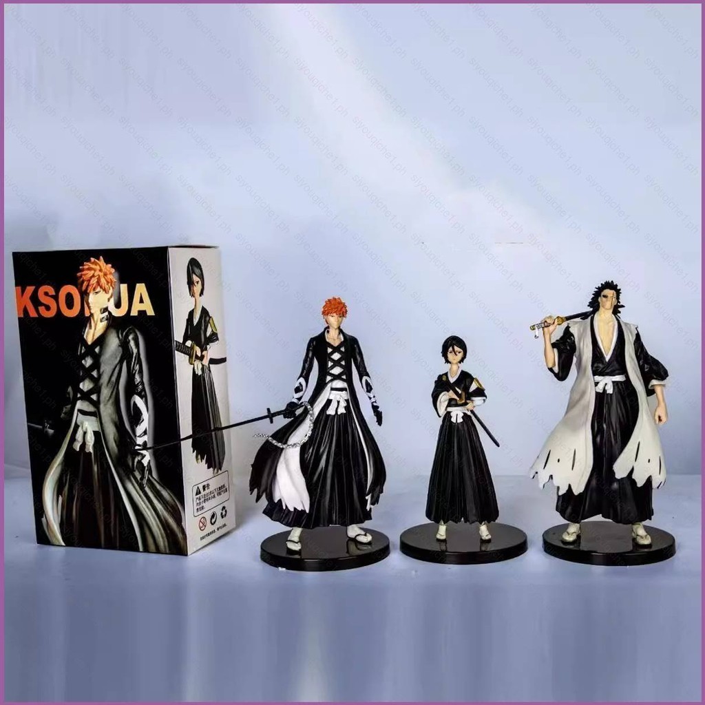 SY1 3pcs Bleach Action Figure Kurosaki Ichigo Zaraki Kenpachi Kuchiki Rukia ตุ๊กตาของเล่นสําหรับเด็ก