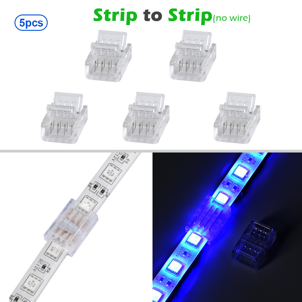 4pin RGB เทปไฟสําหรับ IP20 IP65 5050 3528 10 มม.LED Strip Light to Wire Connectors Fixing Clamp Quick Connection - รูปที่ 6