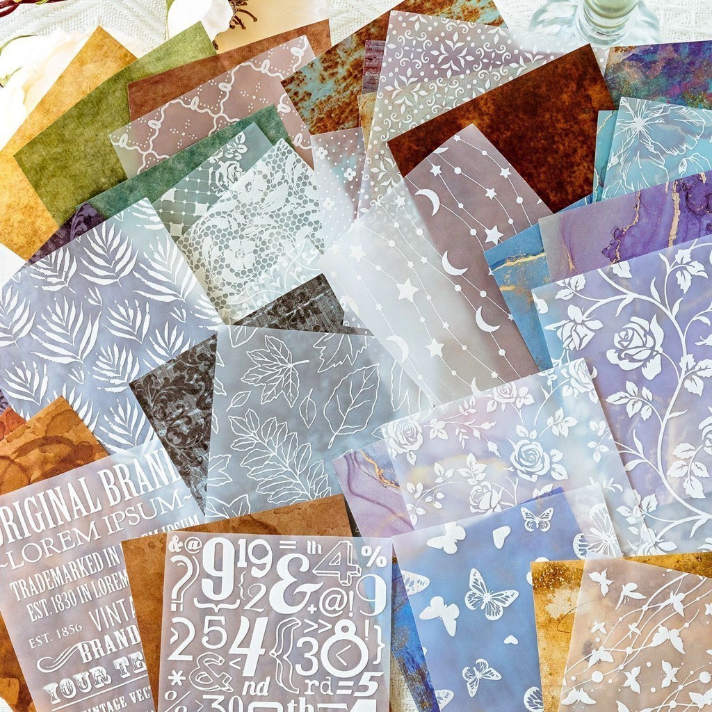 8 ชิ ้ น/pack Textured Scrapbook กระดาษชุดผสมกระดาษพิเศษสําหรับ Scrapbooking Planner Bullet Junk Journal Supplies Mixed Media Collage Card Embellishment