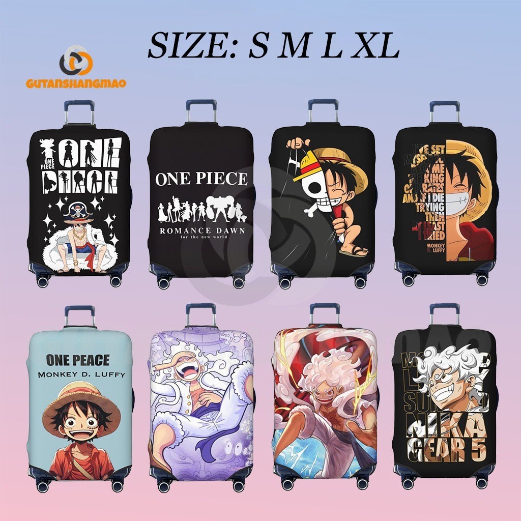 ผ้าคลุมกระเป๋าเดินทาง One Piece Luffy ซักได้ ป้องกันกระเป๋าเดินทางเป็นรอย เหมาะสำหรับกระเป๋าเดินทางขนาด 18-32 นิ้ว