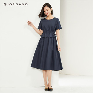 GIORDANO WOMEN Fake 2-piece collect waist cotton dress 05464…
