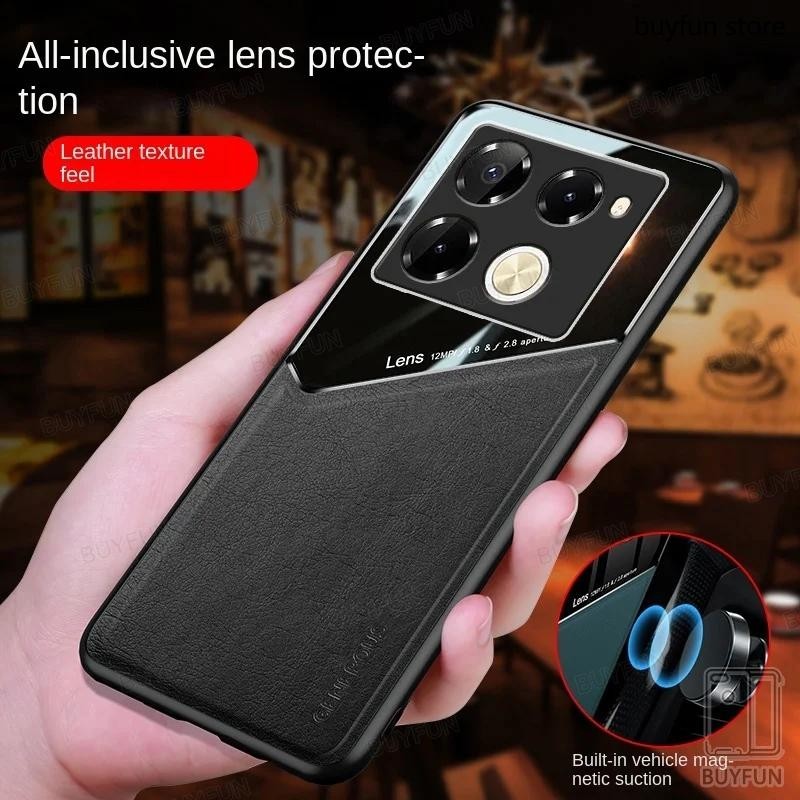 สําหรับ Infinix หมายเหตุ 40 Pro 4G 5G X6850 X6851 X6851B Pro + Plus 6.7 8 "note40 X6853 not40 หนังรถผู้ถือแม่เหล็กปกหลัง TPU กรอบนุ่มกันกระแทกกรณี