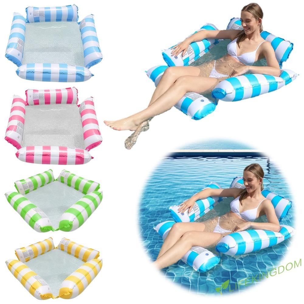 Floating Lounge Chair Inflatable Pool Float Hammock Bed Adults Pool Air Mattress [LifeKingdom.th ]