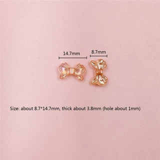 30 ชิ้น 8.7*14.7 มม.เงา AB ขนาดเล็ก Bowknot ลูกปัดโปร่งใสทําโทรศัพท์มือถือ DIY เครื่องประดับอุปกรณ์เสริมวัสดุตกแต่ง