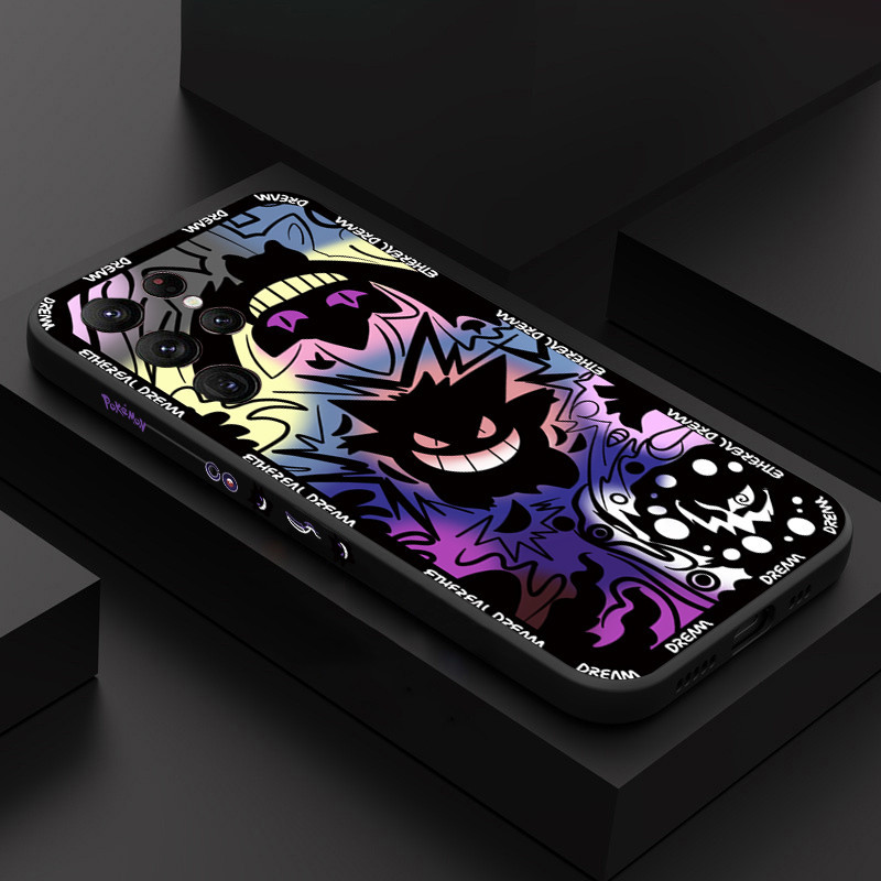 SAMSUNG สําหรับsamsung Galaxy S23 FE S24 S23 Ultra S22 S21 Plus S21 S20 FEหมายเหตุ20 UltraอะนิเมะPokemon Gengar Graffiti Happy Demonกันกระแทกซิลิโคนนุ่ม