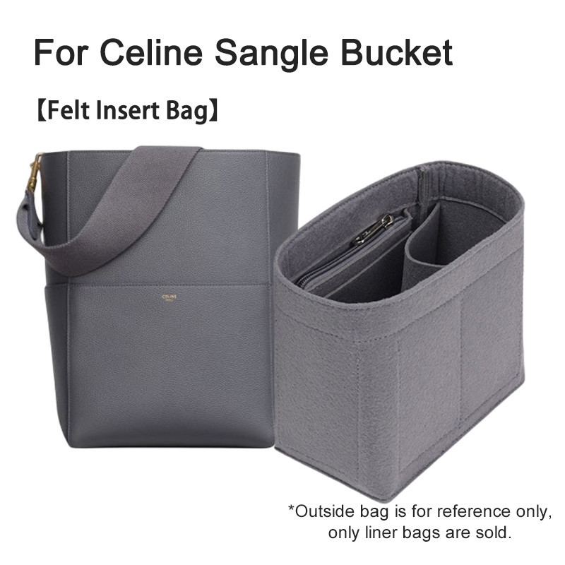 กระเป ๋ าใส ่ Organizer ใส ่ สําหรับ Celine Sangle Bucket Bag Felt Inner Liner Bag Storage Fit Luxury Handbag