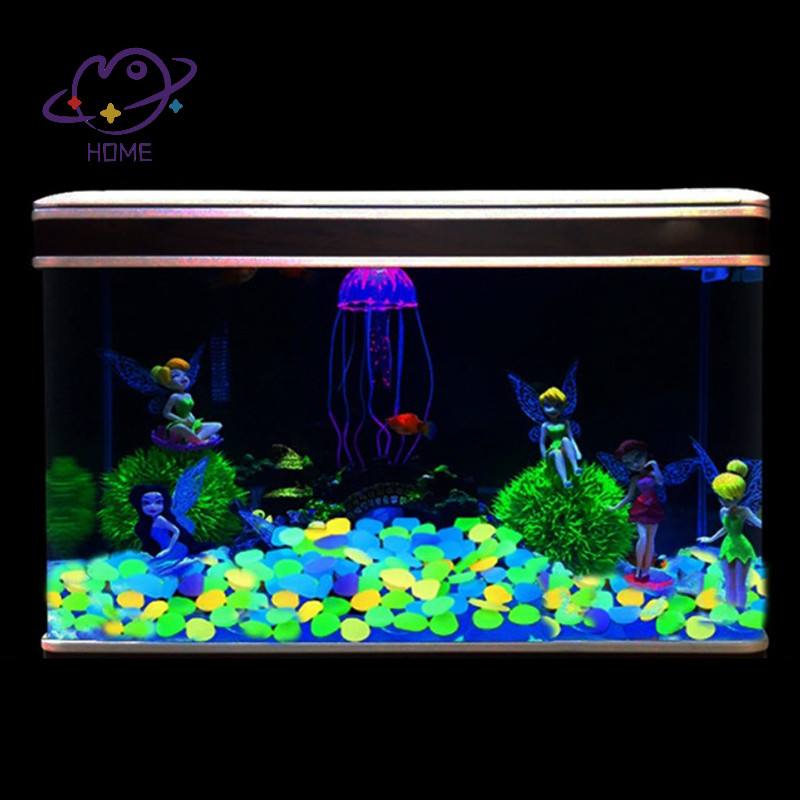 [mayhome] 100 ชิ้น/ถุงผสมสีหินเรืองแสงกลางแจ้งเรืองแสงใน Dark Garden Pebbles ปลาตกแต่ง Pebble Rocks Aquarium Decor {TH}