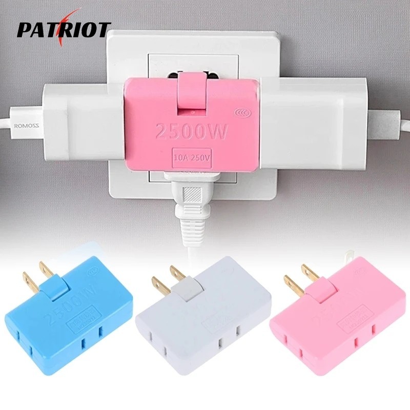 [PATRIO] 3 In 1 US Plug มัลติฟังก์ชั่น 180 องศา Rotatable Power Plug Socket Adapter Converter Multi-Plug Folding Charger Plug Adapter