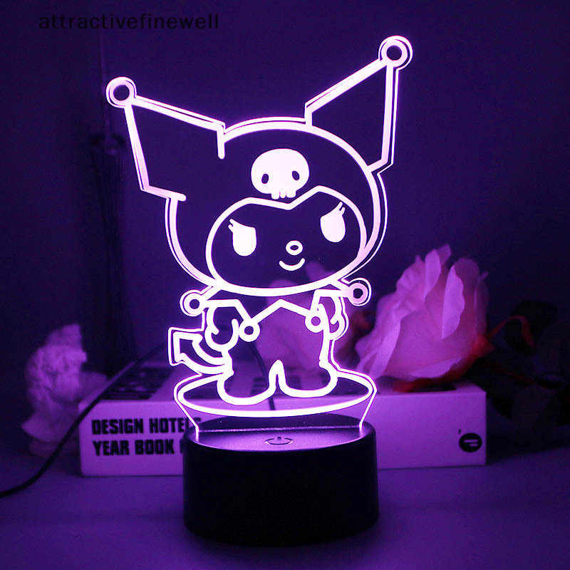 [attractivefinewell] สี LED SanrioLighg โคมไฟตั้งโต๊ะการ์ตูน Kuromi Pochacco Melody ข้างเตียง Night Light บรรยากาศโคมไฟห้องนอนตกแต่งบ้าน TIV