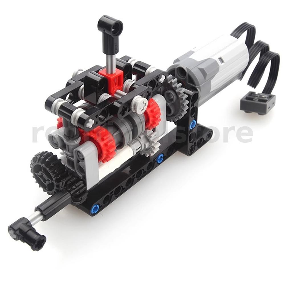 บล็อกตัวต่อพร้อมมอเตอร์เข้ากันได้กับ LEGO Manual Gearbox 4 สปีด Shift โครงสร้างของเล่นสนุกสําหรับการประกอบ MOC-103739