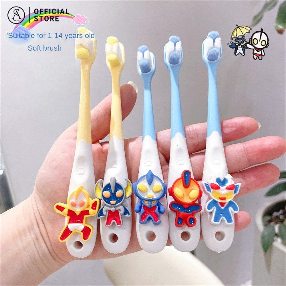 แปรงสีฟันเด็ก ลายการ์ตูนอุลตร้าแมน เหมาะสำหรับเด็กอายุ 3-12 ปี นุ่ม สำหรับการดูแลความสะอาดฟัน