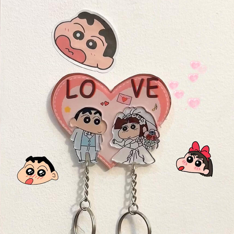 Creative Crayon Shin-chan พวงกุญแจการ ์ ตูนคู ่ Wall Keyring ของขวัญอุปกรณ ์