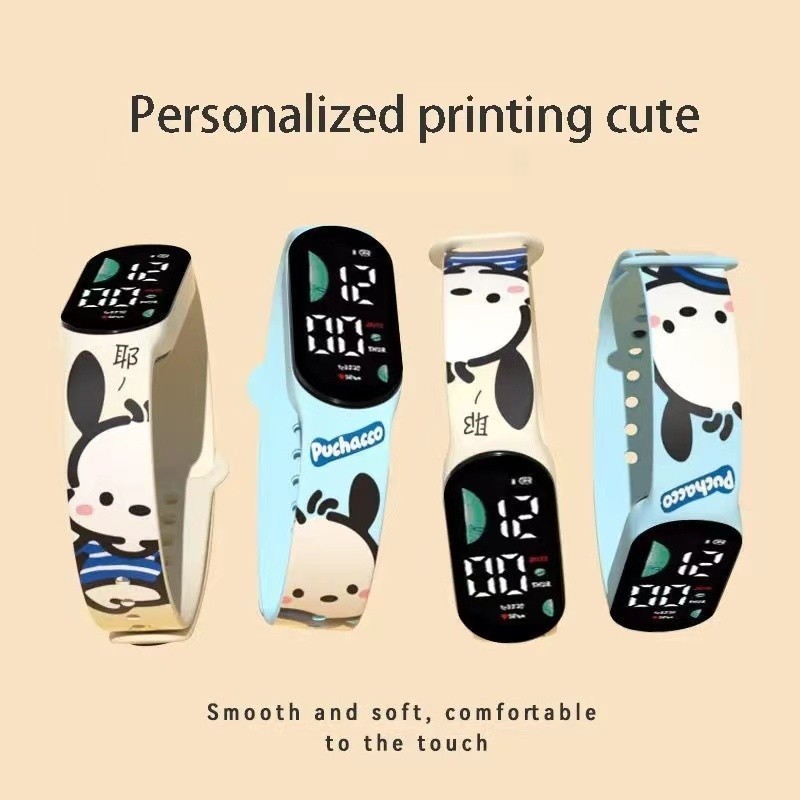การ ์ ตูน Sanrio Cinnamoroll นาฬิกานักเรียนมัธยมต ้ นนาฬิกาซิลิโคนดิจิตอล Led กีฬาอิเล ็ กทรอนิกส ์ นาฬิกาแฟชั ่ น