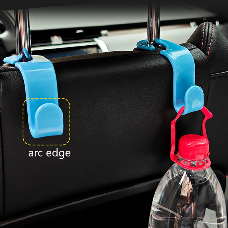 2 ชิ้น Simple Car Seat Back Hook Universal แขวนผู้ถือ Auto Storage ด้านหลังที่นั่ง Brackle แขวนอุปกรณ์เสริม