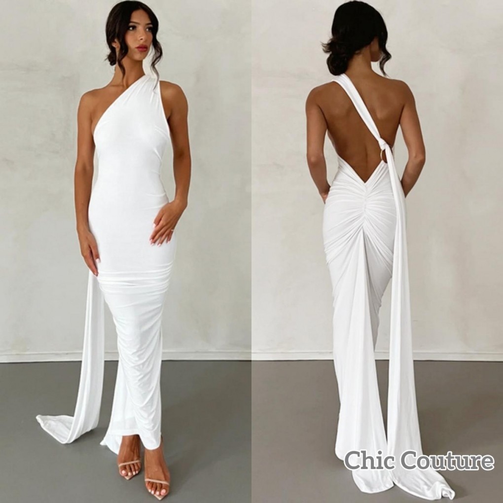 Wlmz-ผู้หญิงชุดยาวแขนกุดhalterneck Solid Slim FITชุดค็อกเทลสําหรับปาร์ตี้ฤดูร้อน