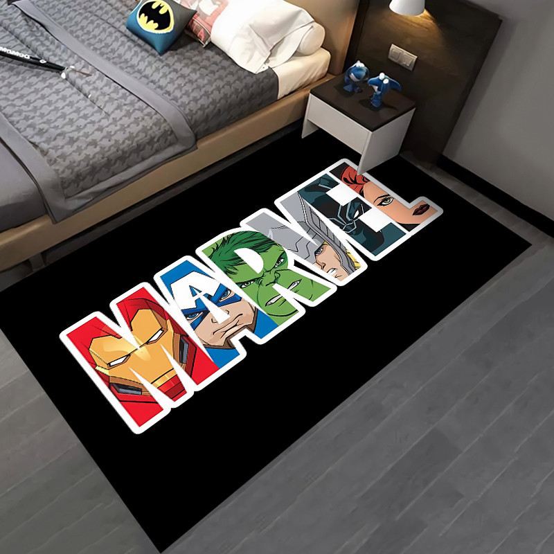 Disney Avengers Marvel โลโก้พรมโยคะห้องนั่งเล่นตกแต่งเด็กคลานเสื่อพรมเช็ดเท้าพรมพื้นที่เกมพื้นที่ Washroom พรมปูพื้น
