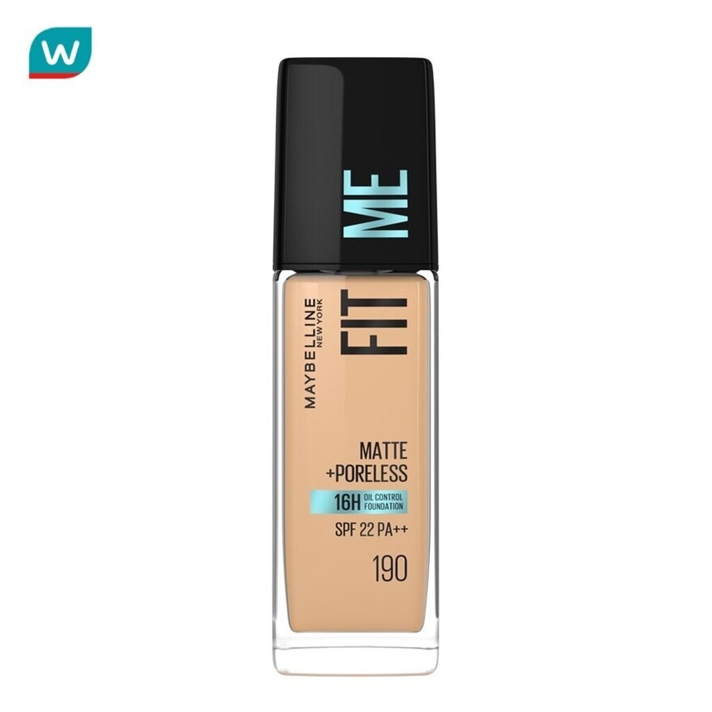 Maybelline เมย์เบลลีน รองพื้น ฟิตมี แมท+พอร์เลส ฟาวเดชั่น 30มล. 190